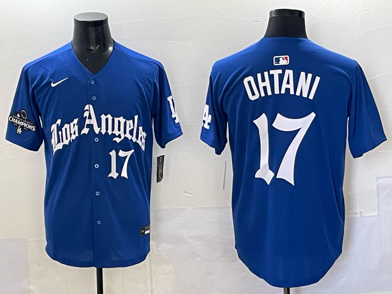 Men Los Angeles Dodgers #17 Ohtani Blue 2025 Nike MLB Jersey style 004